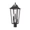 Z-Lite Gannon 3 Light Outdoor Post Mount Fixture, 10in. W x 26.75in. H, Black 5008PHBR-BK - alternate 1